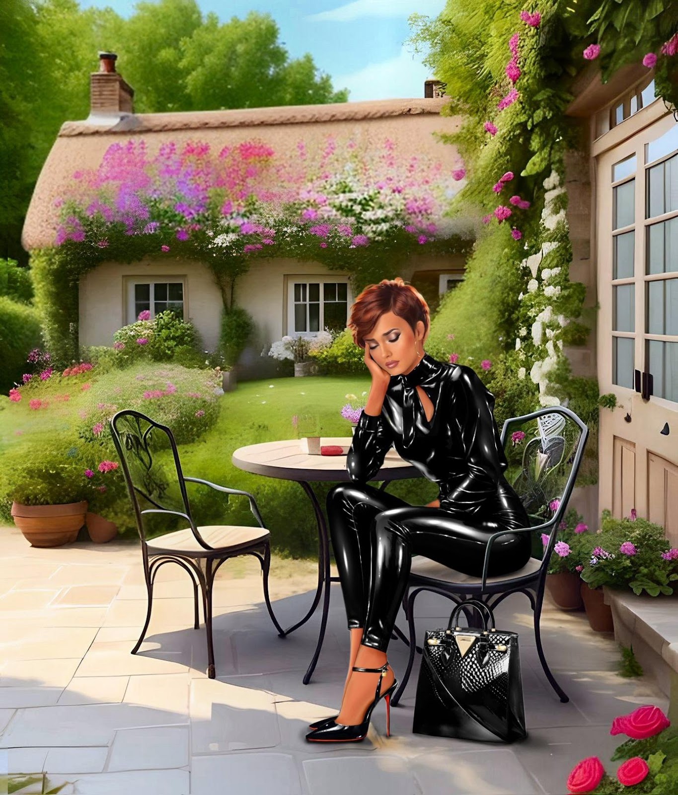 A person sitting in a chair outside a house

AI-generated content may be incorrect.
