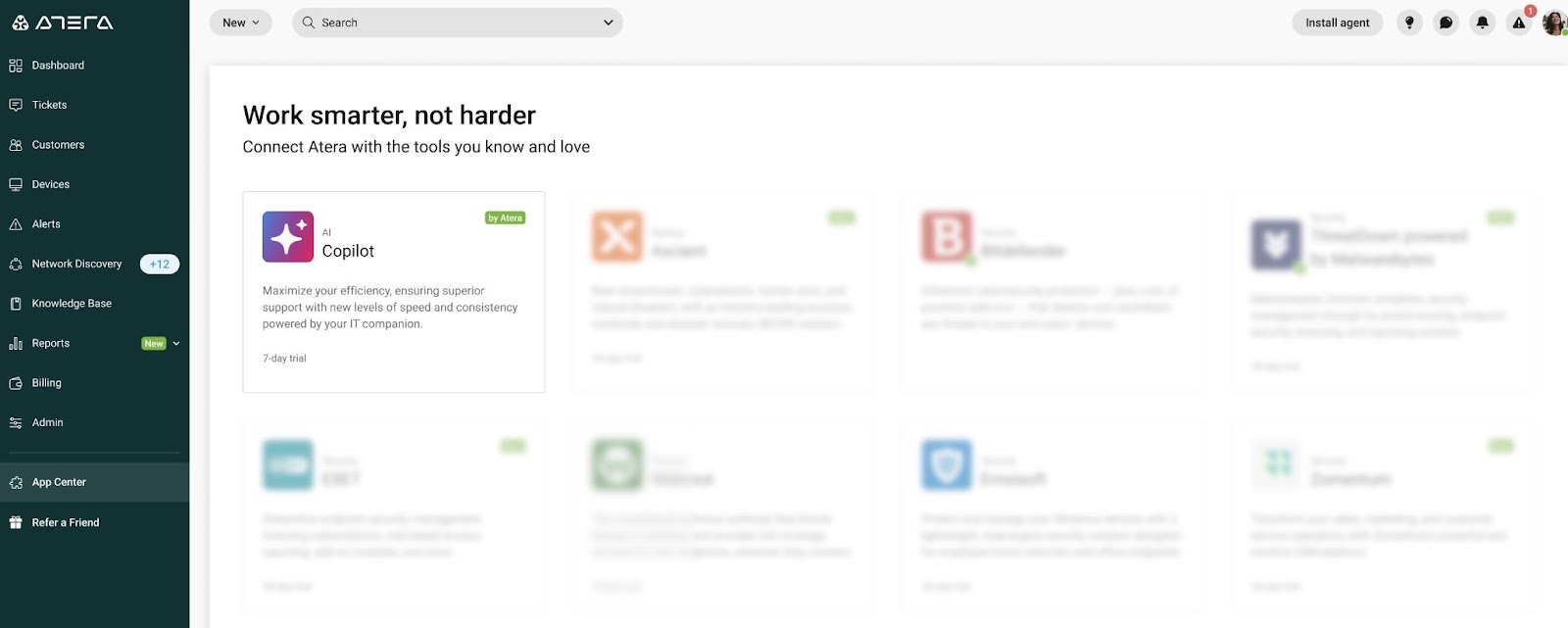 Screenshot of Atera's Network Discovery Dashboard. Image via Atera 