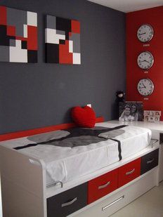 Red and Grey for Bedroom