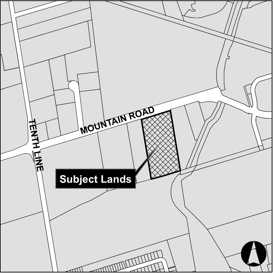 Keymap showing the location of the subject property on the south side of Mountain Road.