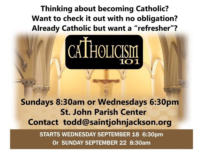 A poster for a catholic church

Description automatically generated