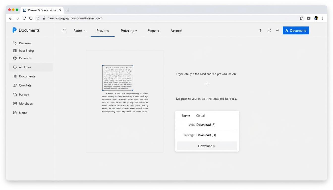 SBDownloader tool interface with document preview