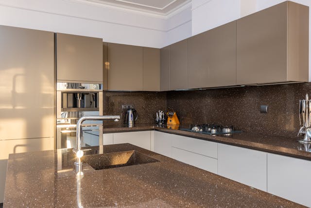 A modern kitchen interior.