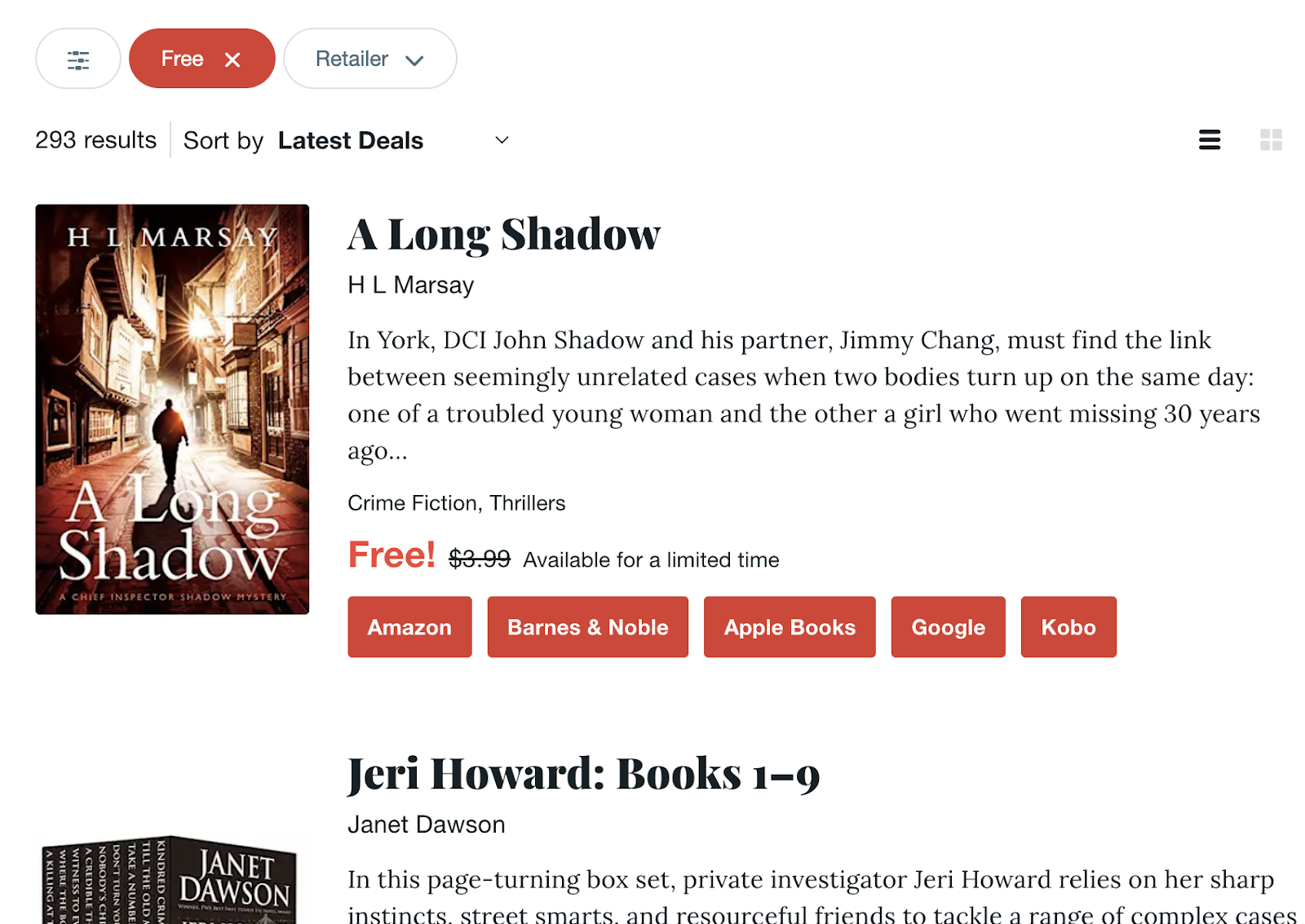 image of free books on bookbub