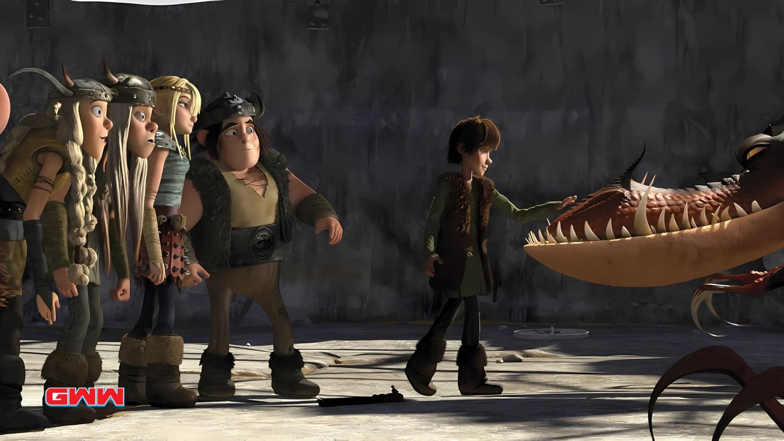 Hiccup and friends in How to Train Your Dragon Animated Movie