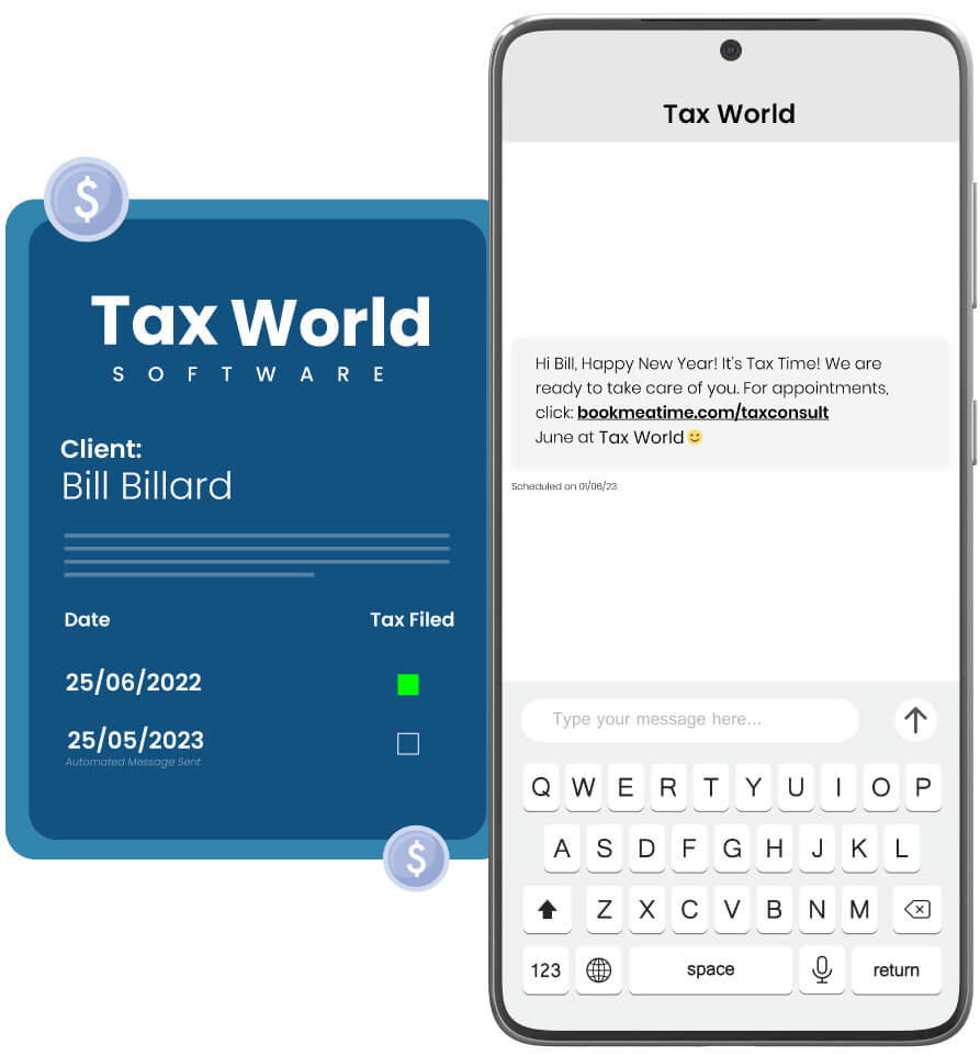 SMS automation  for taxes