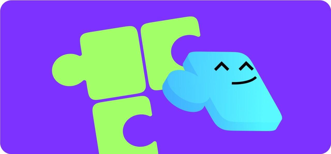 A cartoon character with a puzzle piece

Description automatically generated