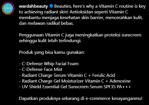 Bedah Copywriting Instagram Brand Wardah 