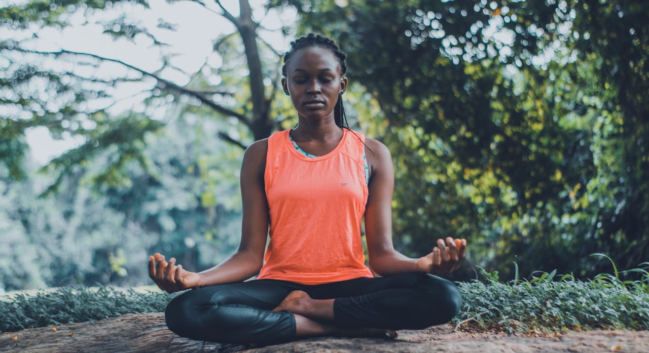 A meditating woman