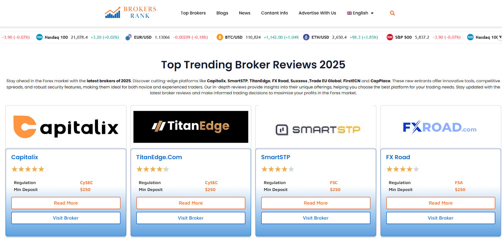   Brokers Rank