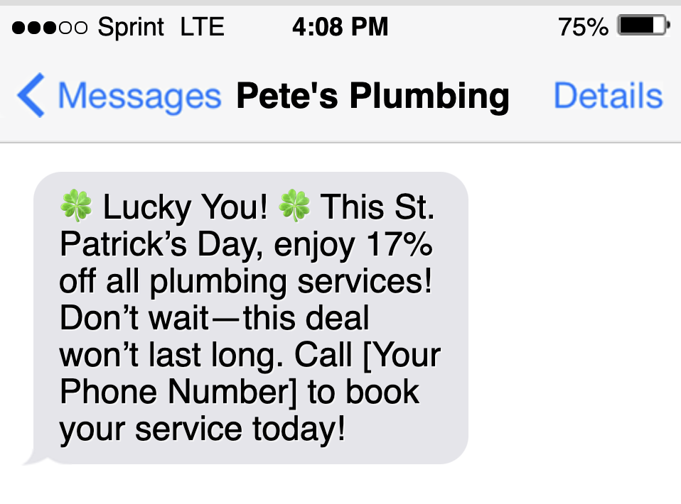 st patricks day marketing text