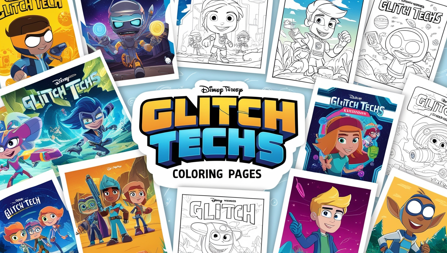 Glitch Tech Coloring Pages