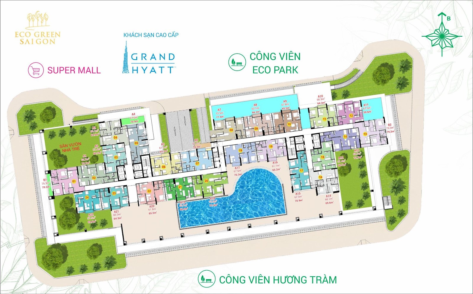 Mặt bằng dự án Eco Green Sài Gòn 4