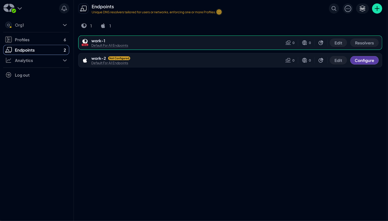 endpoints dashboard