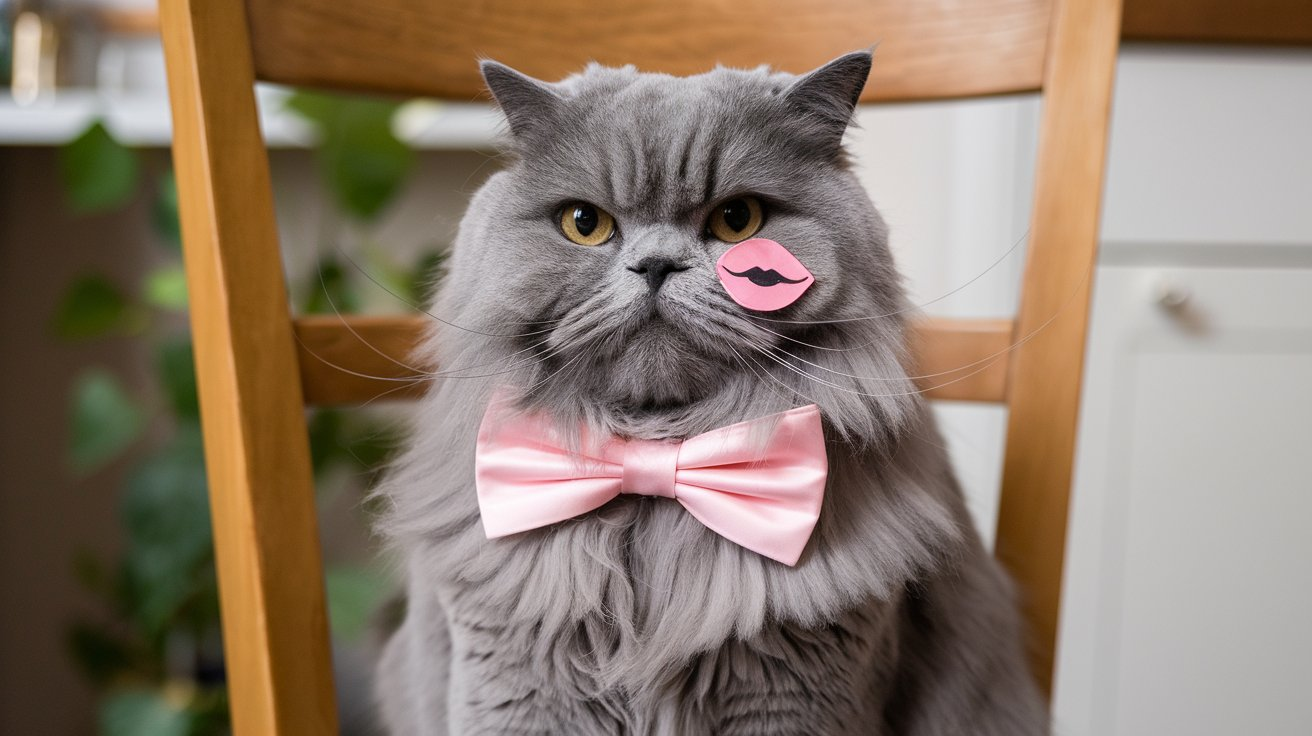 gray cat putting lipstick GIF