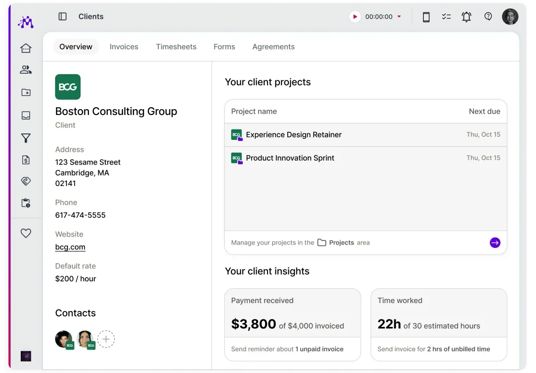 Moxie Client Management