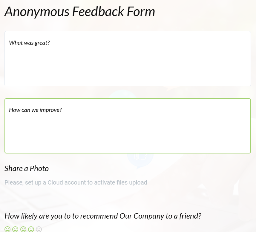 Anonymous Feedback Form Template by MightyForms