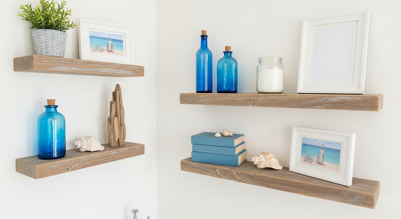 Coastal Rustic Shelf Style
