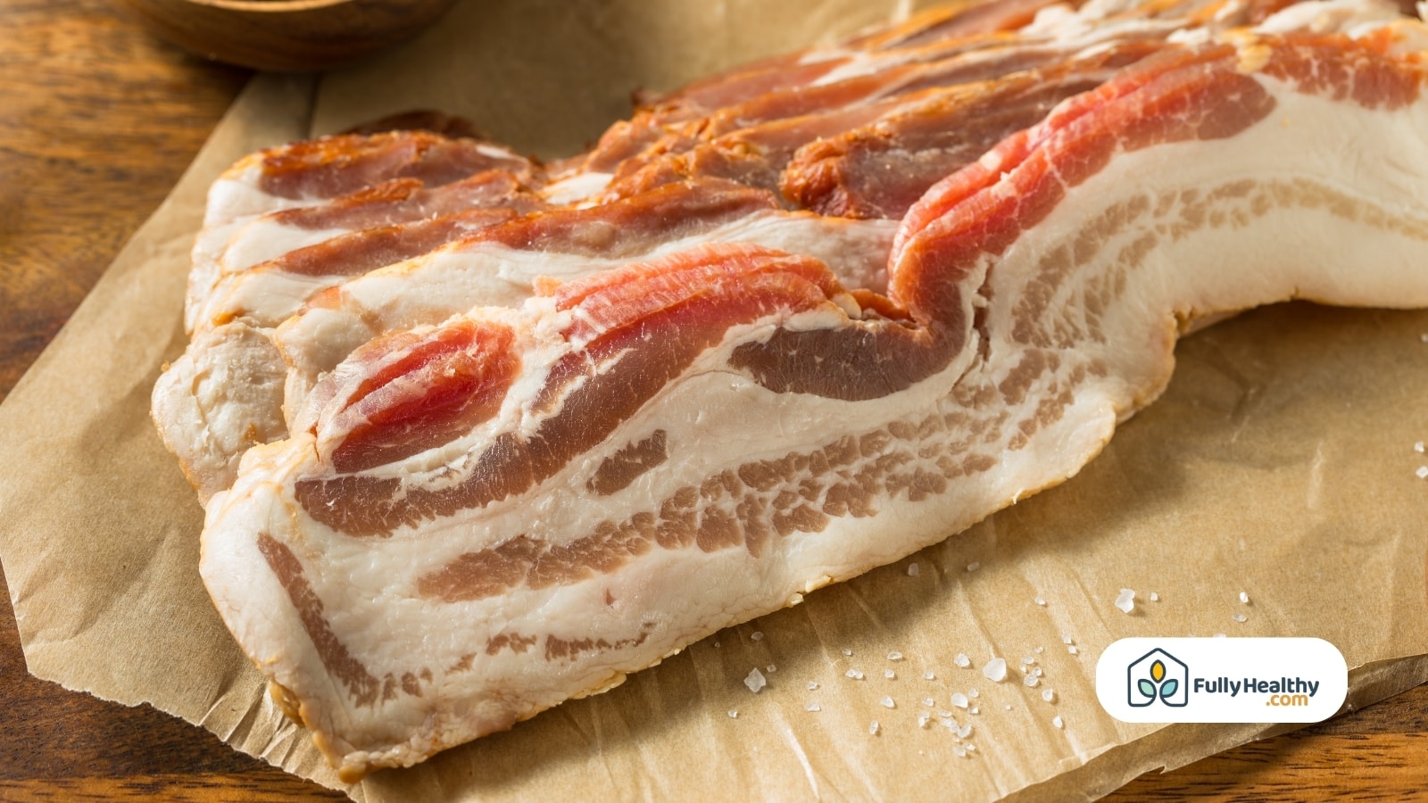 Raw uncured salty bacon