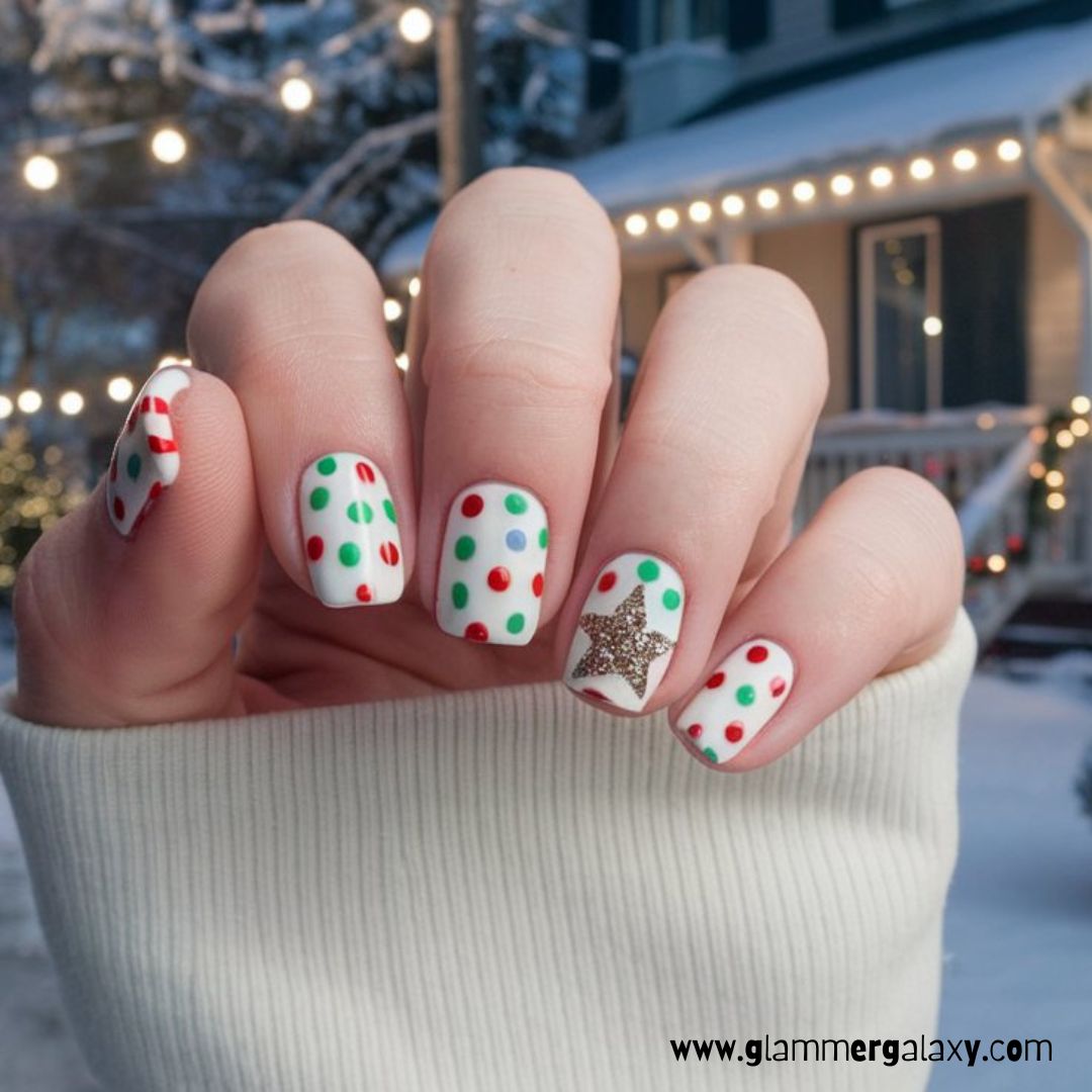 Cute Winter Nails having Short and Sweet
