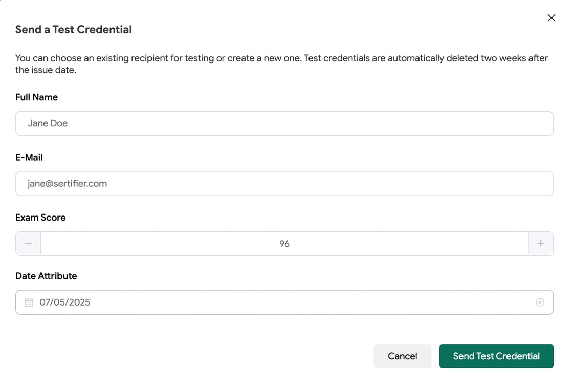 Smarter Test Credentials