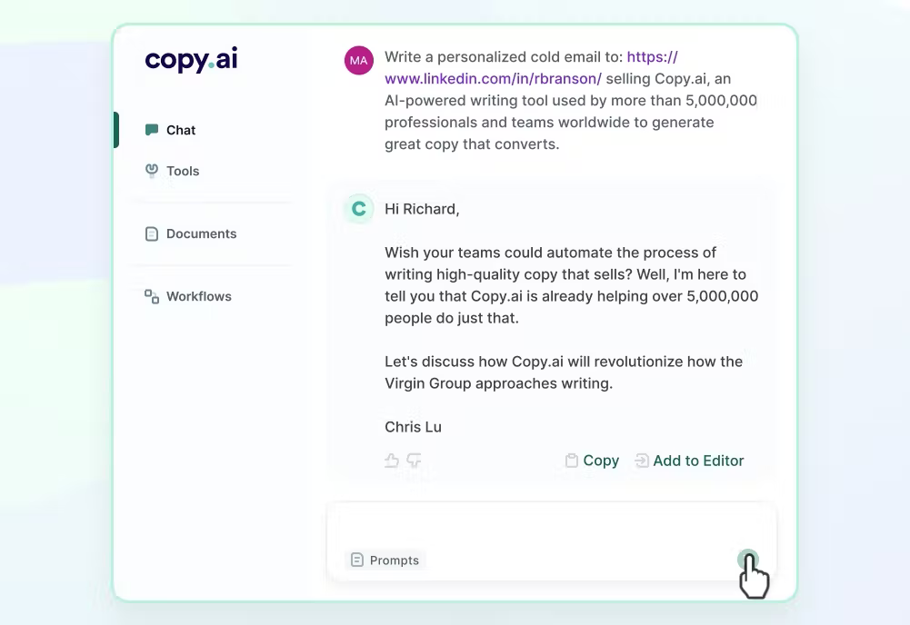 Copy.ai AI marketing tools