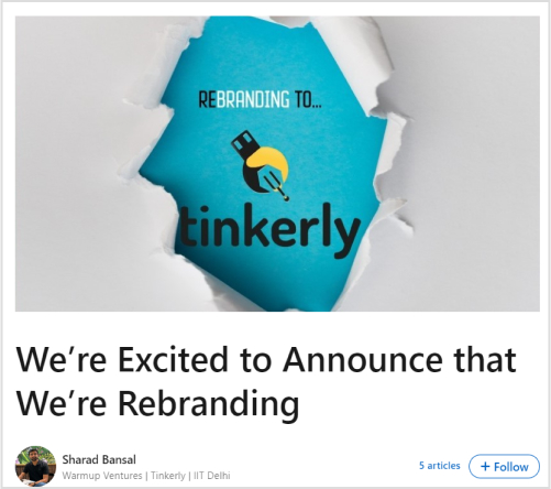 LinkedIn announcement