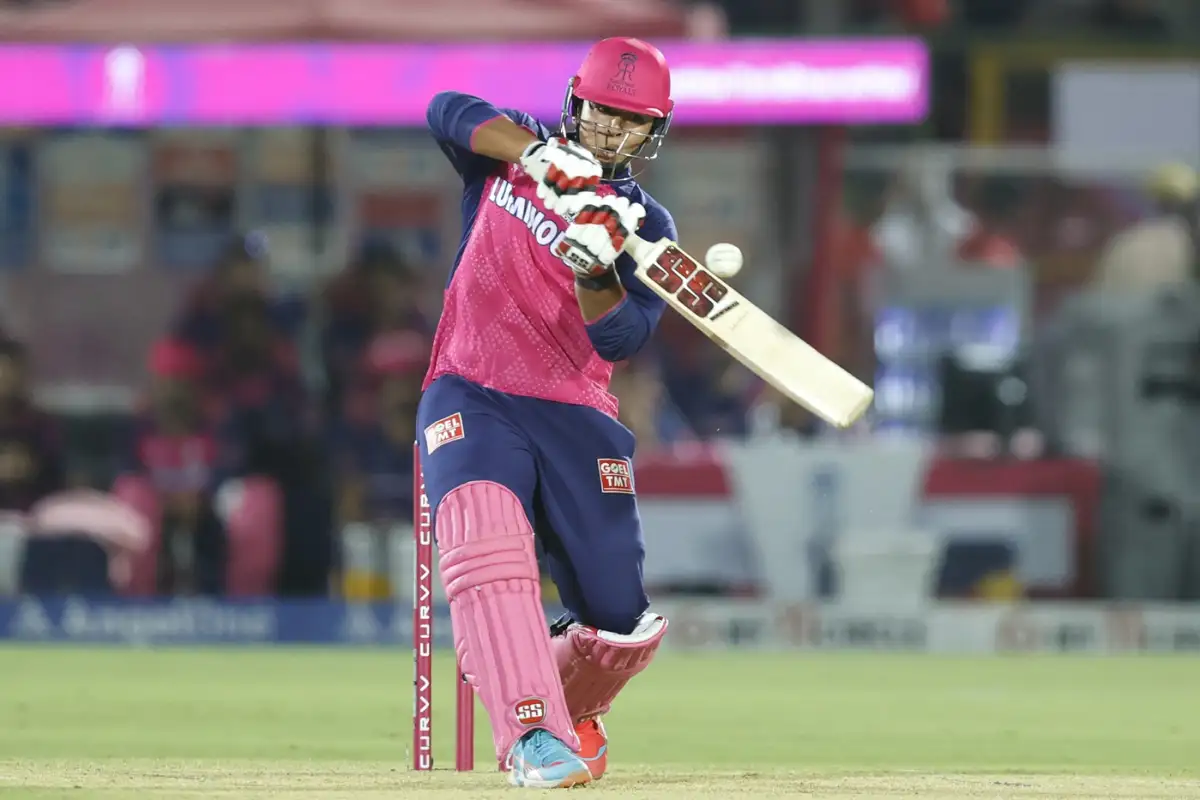 Vaibhav Suryanshi playing for the Rajasthan Royals.

