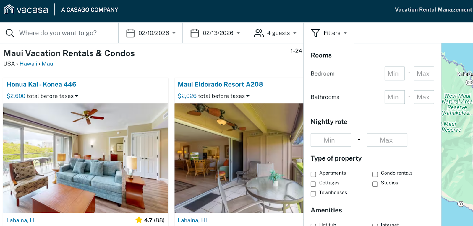 Screenshot of booking a Vacasa Property with Wyndham Points 