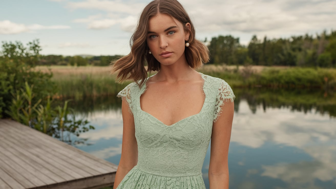 Free People Just Like Honey Dress Mint Green Lace