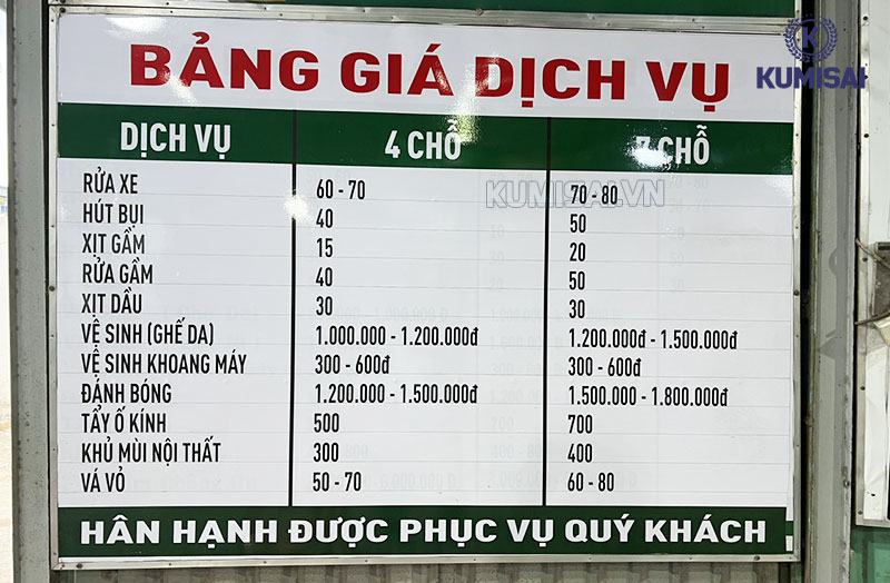 Bảng giá các dịch vụ cần được rõ ràng, minh bạch