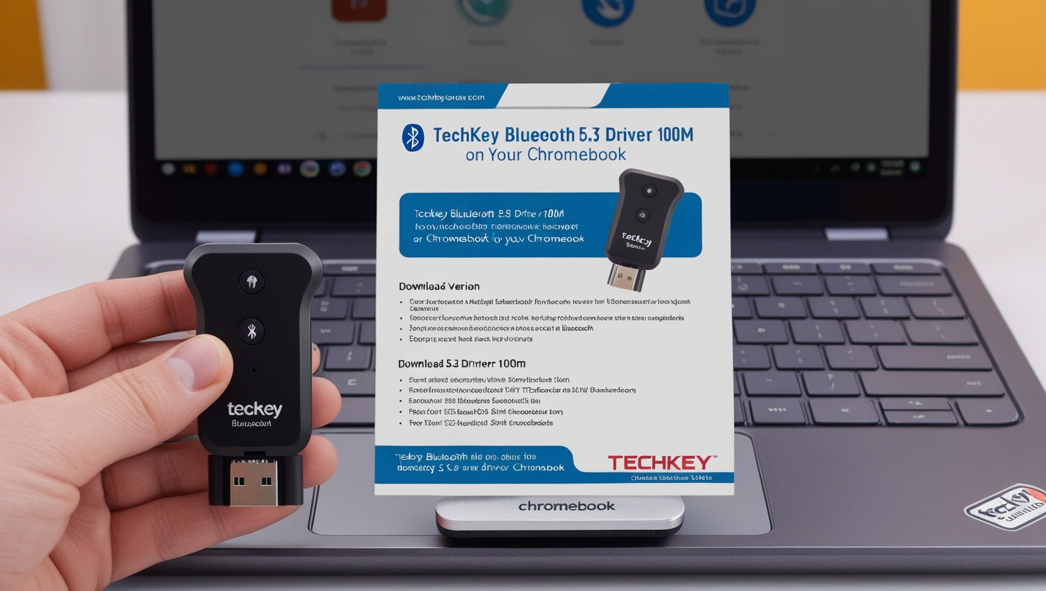 Techkey Bluetooth 5.3 Driver 100m Chromebook How to Use