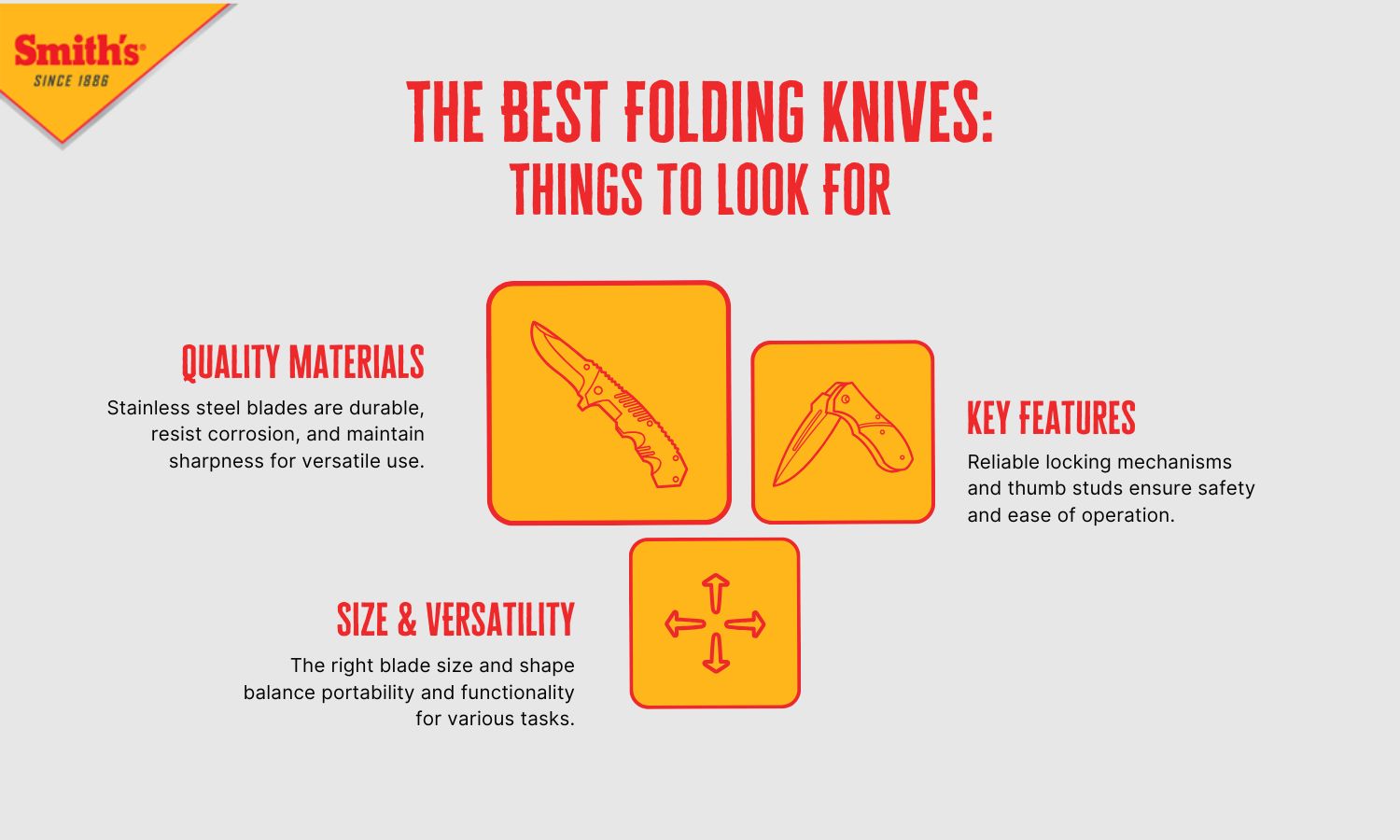 Infographic outlines the things to look for in a good folding knife