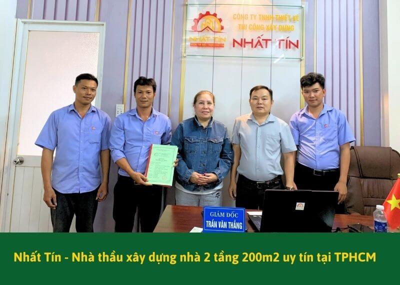 Nhất Tín - Nhà thầu xây dựng nhà 2 tầng 200m2 uy tín tại TPHCM