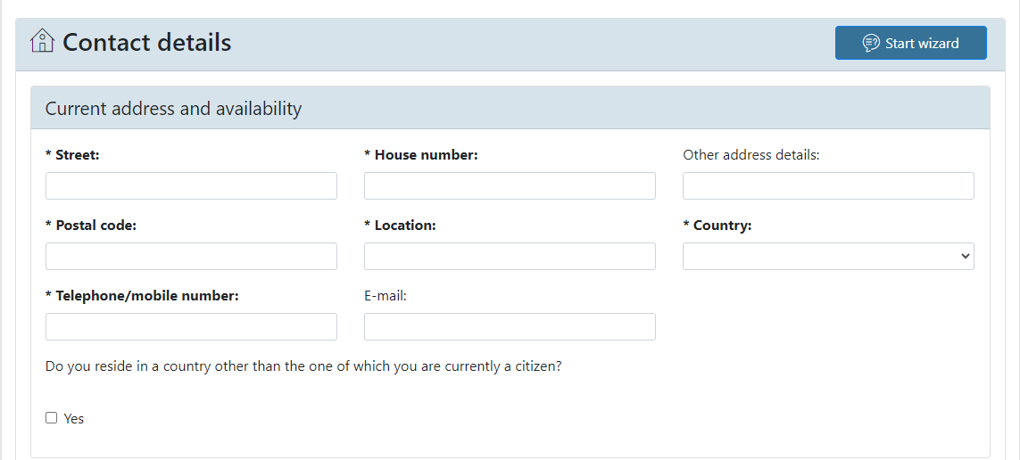 The contact details should include the current address and not the permanent address (in case they’re different). 