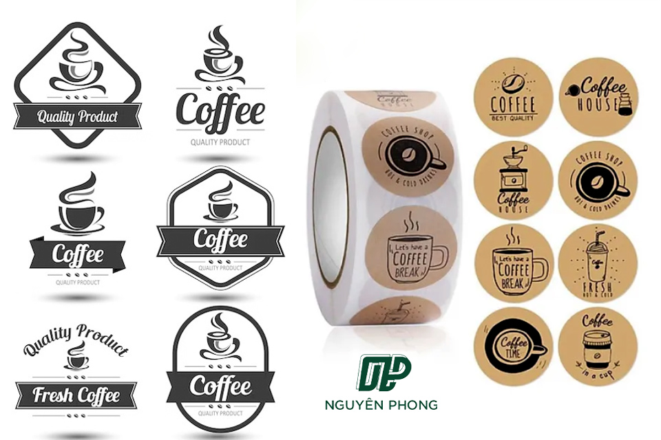 Decal nhựa và decal giấy là 2 chất liệu phổ biến dùng để in tem nhãn cà phê