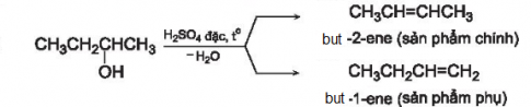 CHƯƠNG 5. DẪN XUẤT HALOGEN - ALCOHOL – PHENOLBÀI 20: ALCOHOLMỞ ĐẦUTừ xa xưa con người đã biết lên men các loại ngũ cốc hoa quả để tạo ra các đồ uống có cồn (có chứa ethanol – một alcohol quen thuộc). Ngày nay, alcohol được sử dụng phổ biến trong nhiều lĩnh vực khác nhau như làm dung môi, nguyên liệu hoá học, nhiên liệu, xăng sinh học.... Vậy alcohol là gì và có những tính chất đặc trưng nào?Đáp án chuẩn:Alcohol là những hợp chất hữu cơ trong phân tử có chứa nhóm –OH liên kết với nguyên tử carbon no.Nhiệt độ sôi cao hơn và dễ tan trong nước.Tính chất hoá học:1. KHÁI NIỆM, DANH PHÁPBài 1: Viết các đồng phân cấu tạo của alcohol có công thức C4H9OH và xác định bậc của các alcohol đó.Đáp án chuẩn: bậc 1 bậc 2 bậc 1 bậc 3Bài 2: Gọi tên theo danh pháp thay thế các alcohol dưới đây...Đáp án chuẩn:a) butane-2-ol.b) butane-1,3-diol.c) 3-metylbutan-2-ol.Bài 3: Viết công thức cấu tạo của các alcohol có tên gọi dưới đây:a) pentan-1-ol;b) but-3-en-1-ol;c) 2-methylpropan-2-ol;d) butane-2,3-diol.Đáp án chuẩn:a) CH3-CH2-CH2-CH2-CH2OHb) CH2=CH-CH2-CH2OHc) d) 2. ĐẶC ĐIỂM CẤU TẠO3. TÍNH CHẤT VẬT LÍBài 1: Các hợp chất propane, dimethyl ether và ethanol có phân tử khối gần tương đương nhau và có một số tính chất như sau: CH3CH2CH3CH3OCH3CH3CH2OHpropanedimethyl etherethanolPhân tử khối444646 (°C)-42,1-24,978,3Độ tan (g/100 g nước)không tan7,4tan vô hạnHãy giải thích tạo sao ethanol có nhiệt độ sôi cao hơn và tan với hai chất còn lại.Đáp án chuẩn:Vì alcohol tạo liên kết hydrogen với nhau và với nướcBài 2: Từ số liệu ở Bảng 20.3, em hãy giải thích tại sao trong dãy alcohol no, đơn chức, mạch hở, nhiệt độ sôi của các alcohol tăng dần từ C1 đến C5 còn độ tan trong nước giảm dần từ C3 đến C5.Đáp án chuẩn:Nhiệt độ sôi tăng dần vì nguyên tử khối tăng dần, độ tan trong nước giảm dần vì số nguyên tử carbon tăng lên.4. TÍNH CHẤT HÓA HỌCBài 1: Đun nóng butan-2-ol với sulfuric acid đặc thu được các alkene nào? Sản phẩm nào là sản phẩm chính.Đáp án chuẩn:Bài 2: Viết công thức cấu tạo sản phẩm của phản ứng khi oxi hoá các alcohol sau bằng CuO đun nóng:a) CH3OH;b) CH3CH(OH)CH2CH3.Đáp án chuẩn:a) CH3OH + CuO → HCHO + Cu + H2O b) 3CH3CH(OH)CH2CH3 + 4CuO → 4CH3COCH3 + 4Cu + 3H2OBài 3: Copper(II) hydroxide tác dụng với alcohol đa chứcChuẩn bị: dung dịch CuSO4 2%, dung dịch NaOH 10%, ethanol, glycerol; 2 ống nghiệm.Tiến hành:- Cho vào 2 ống nghiệm, mỗi ống khoảng 1 mL dung dịch CuSO4 2% và 1 mL dung dịch NaOH 10%.- Lắc nhẹ 2 ống nghiệm rồi nhỏ vào từng ống:Ống nghiệm (1): 5 giọt ethanol.Ống nghiệm (2): 5 giọt glycerol.- Lắc đều cả 2 ống nghiệm.Quan sát hiện tượng xảy ra ở từng ống nghiệm, giải thích và viết phương trình hoá học.Đáp án chuẩn:Hiện tượng: Cả 2 ống đều xuất hiện kết tủa xanh lam nhạt.PTHH: CuSO4 + 2NaOH → Cu(OH)2↓(xanh) + Na2SO4Sau đó: Ống 1: Không có hiện tượng, kết tủa không tan.Ống 2: phức màu xanh lamPTHH: 2C3H5(OH)3 + Cu(OH)2 → [C3H5(OH)2O]2Cu + 2H2OBài 4: Viết phương trình hoá học của phản ứng giữa methanol với sodium.Đáp án chuẩn:CH3OH + Na → 1/2H2 + CH3OnaBài 5: Nêu phương pháp hoá học để phân biệt methanol và ethylene glycol.Đáp án chuẩn:Dùng Cu(OH)2+ Methanol: không hiện tượng+ Ethylene glycol: phức xanh lam5. ỨNG DỤNGBài 1: Một đơn vị cồn tương đương 10 mL (hoặc 7,89 gam) ethanol nguyên chất. Theo khuyến cáo của ngành y tế, để đảm bảo sức khỏe mỗi người trưởng thành không nên uống quá 2 đơn vị cồn mỗi ngày. Vậy mỗi người trưởng thành không nên uống quá bao nhiêu mL rượu 40° một ngày?Đáp án chuẩn:50 mL6. ĐIỀU CHẾ