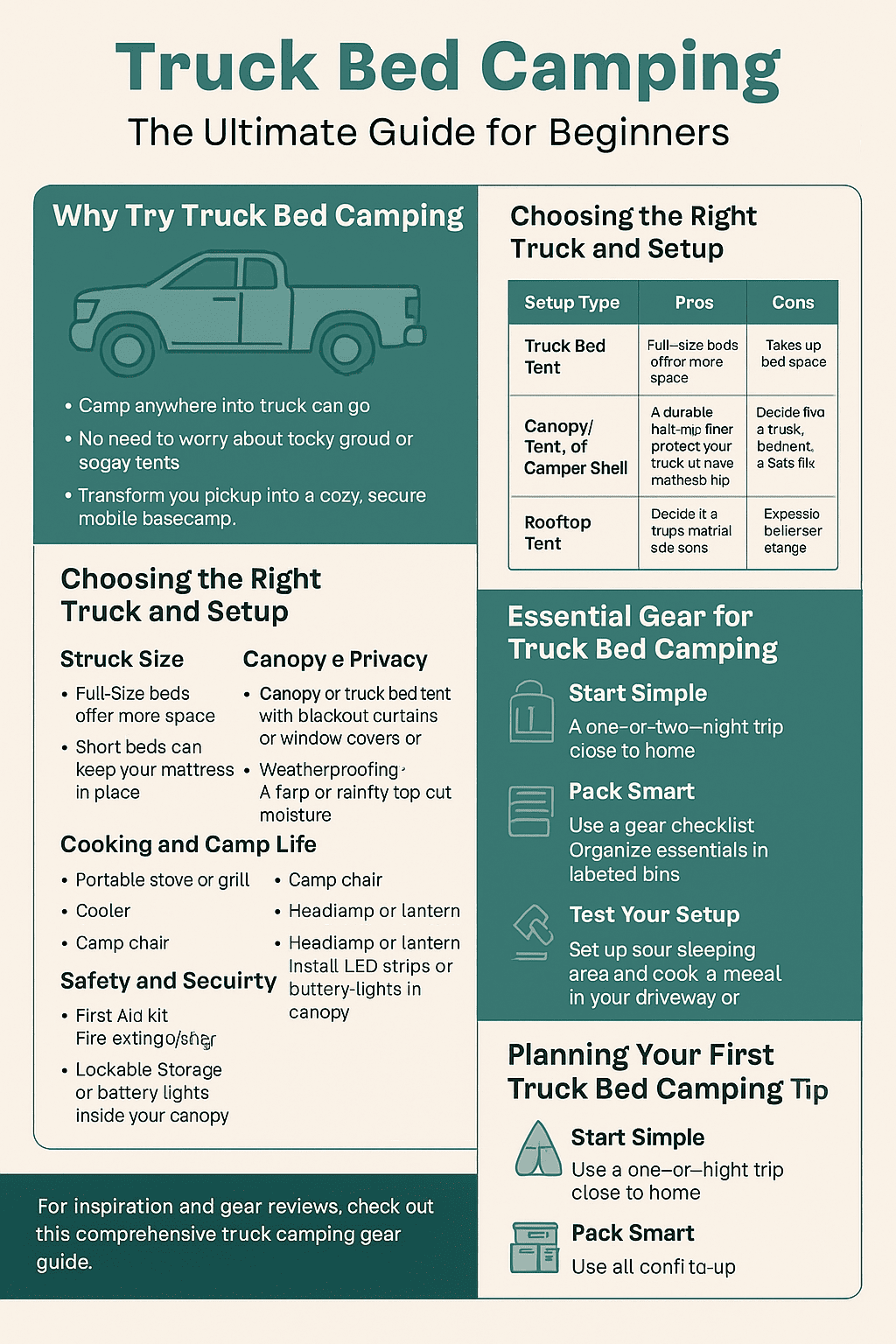 Truck Bed Camping: The Ultimate Guide for Beginners (Infographics)
