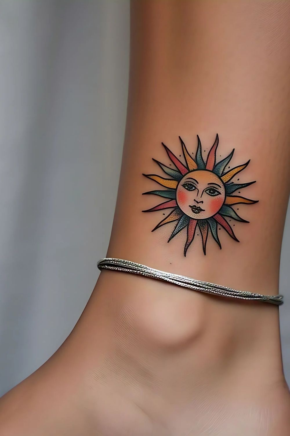 Sun Ankle Tattoo