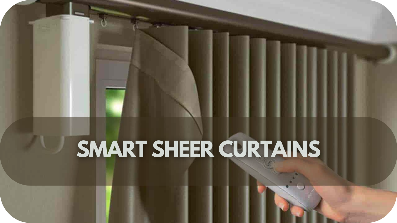 Smart sheer curtains offering adjustable light and privacy with a touch of a button.