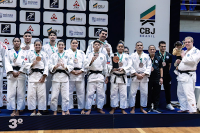 Esporte Clube Pinheiros conquistou o bronze no Grand Prix Nacional de Judô 2024 (Foto: Hedgard Moraes/MTC)