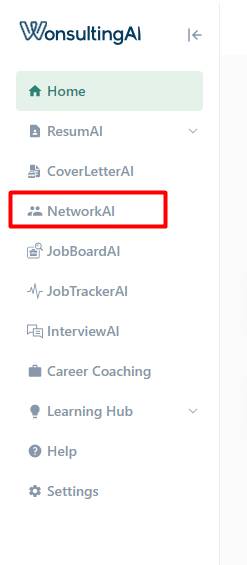 Navigate to Network AI button