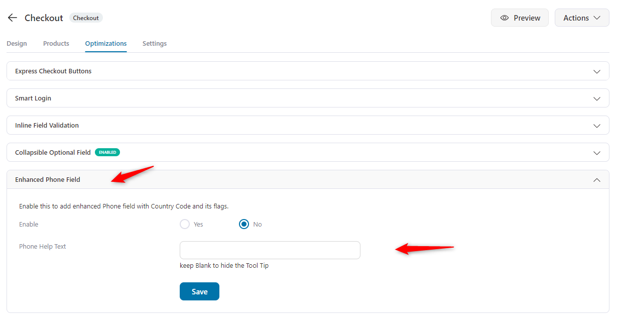 Phone field optimization