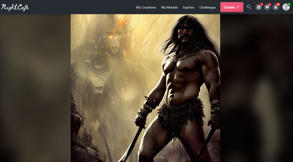NightCafe - Create, Share and Explore AI Barbarian Portrait