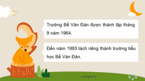 BÀI 11 BÀI TRÌNH CHIẾU CỦA EMLUYỆN TẬPEm hãy tạo bài trình chiếu có 2 đến 3 trang để giới thiệu về trường em với các yêu cầu sau:a) Trang chiếu có tên trường.b) Trang chiếu có hình ảnh của trường.c) Trình chiếu toàn màn hình. d) Lưu bài trình chiếu vào thư mục phù hợp trên máy tính.Giải nhanh:Gợi ý VẬN DỤNG