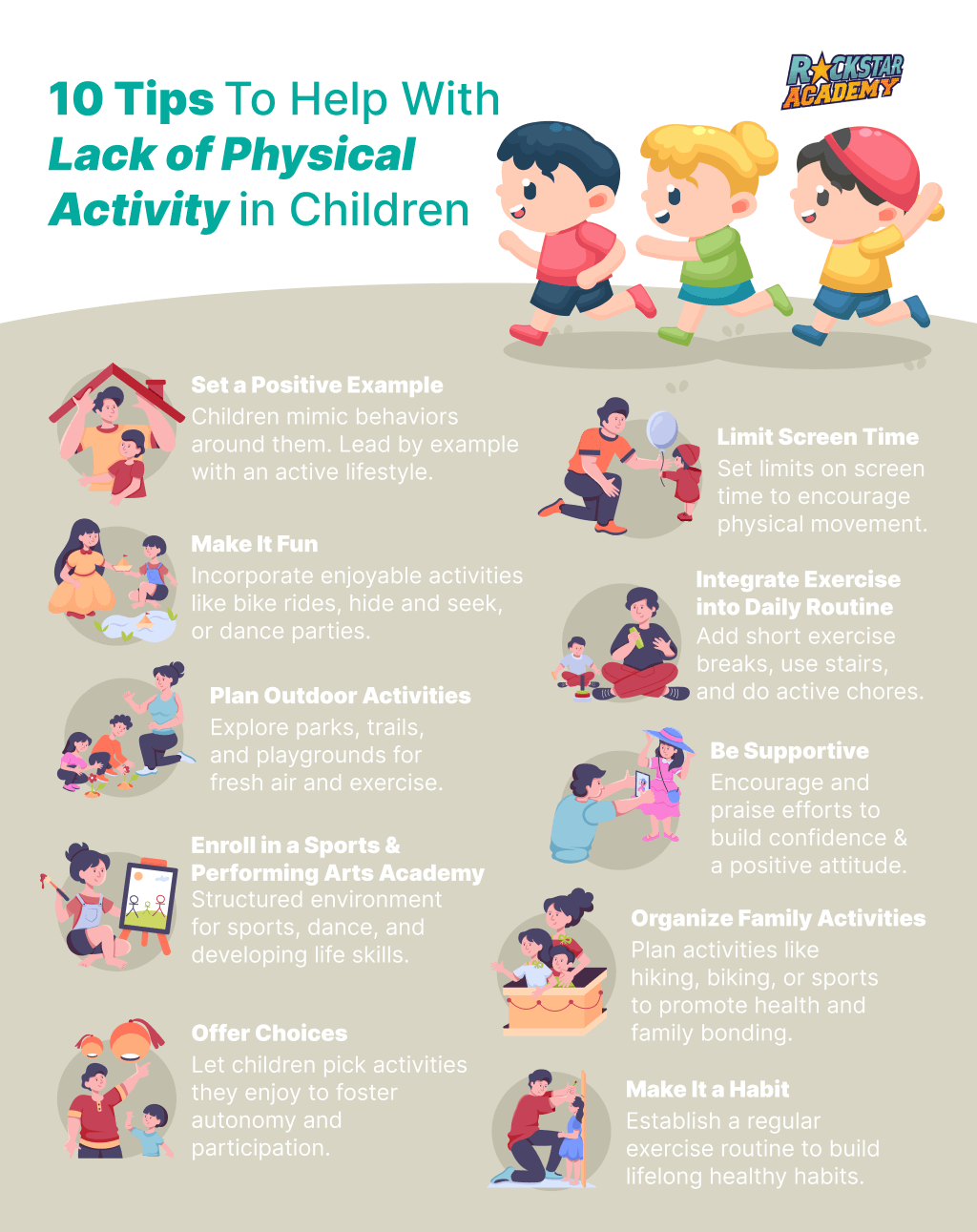 10 tips to help with lack of physical activity in children