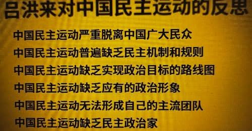 吕洪来对中国民主运动的反思