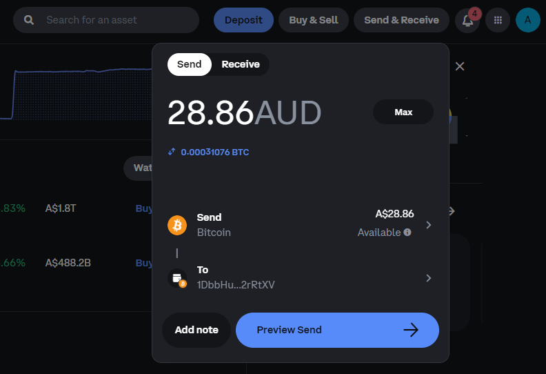 transfer amount