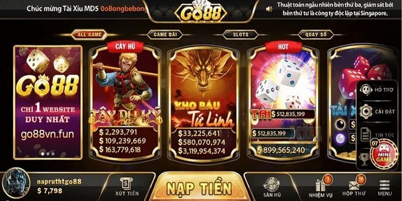 Siêu phẩm game đổi thưởng tại cổng cược Go88