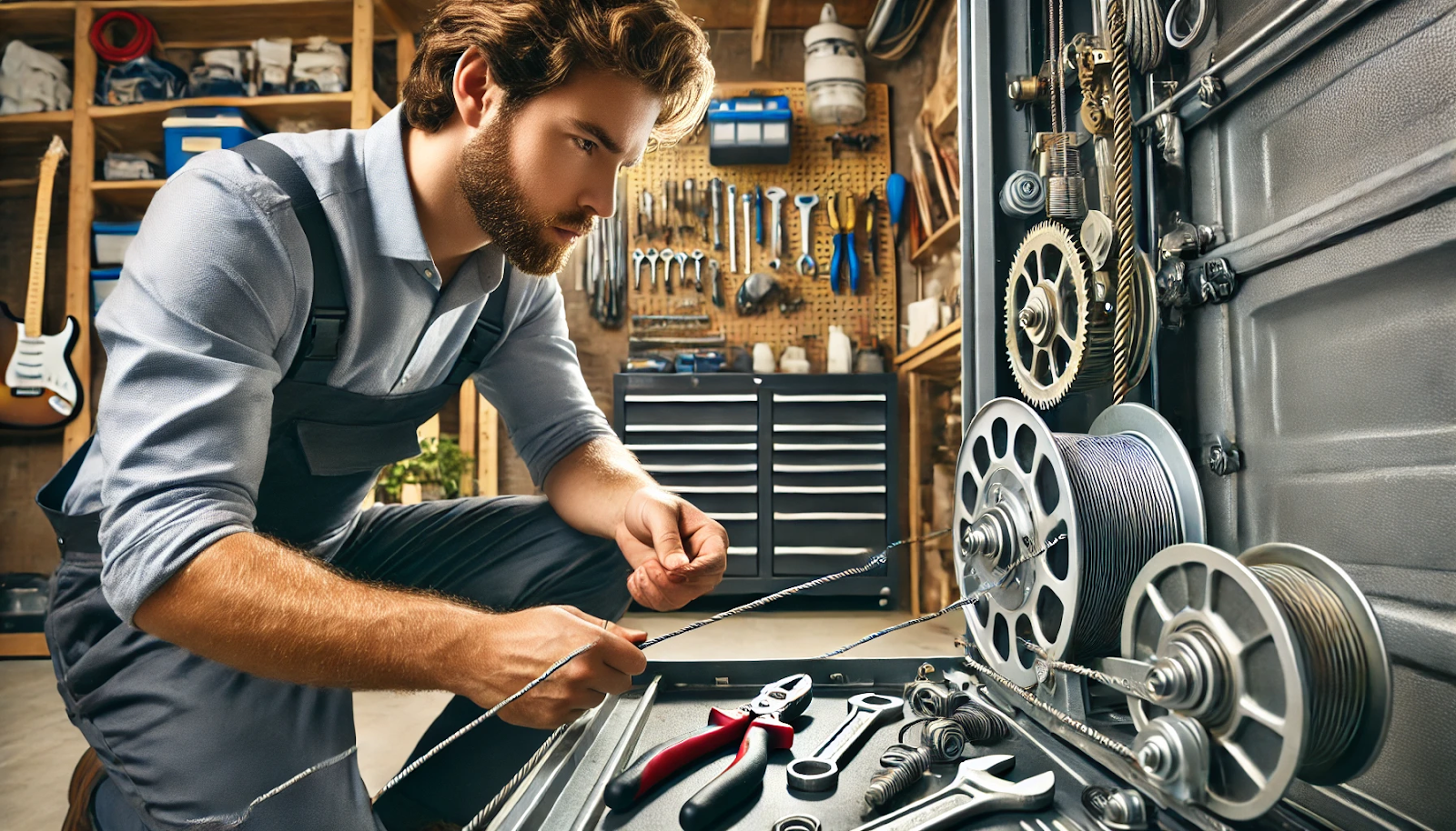 how to reattach garage door cable